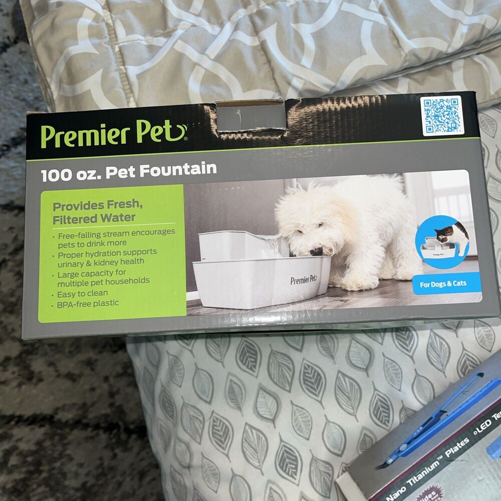 Premier Pet, 100 oz. Automatic Pet Dog Cat Filtration Water Bowl Fountain System